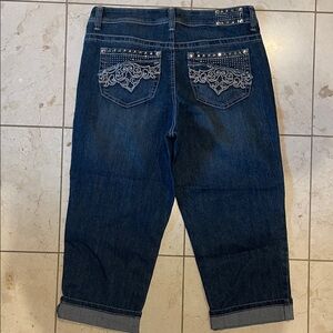 Women's Blue Jeans with Embellished Pockets